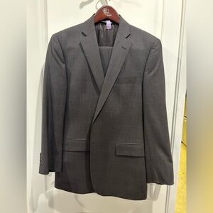 Men’s Slim Fit Suit - Grey with Blue Pinstripe